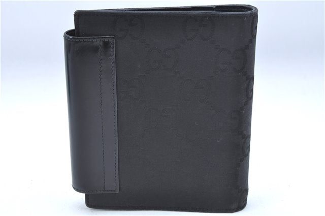 Authentic GUCCI Notebook Cover GG Nylon Leather Black J7003