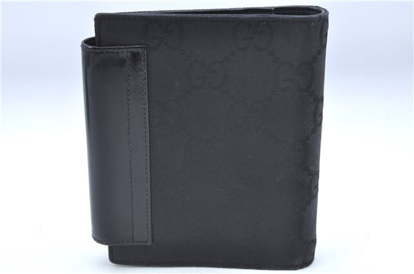 Authentic GUCCI Notebook Cover GG Nylon Leather Black J7003