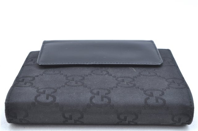 Authentic GUCCI Notebook Cover GG Nylon Leather Black J7003