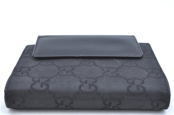 Authentic GUCCI Notebook Cover GG Nylon Leather Black J7003