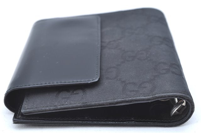 Authentic GUCCI Notebook Cover GG Nylon Leather Black J7003