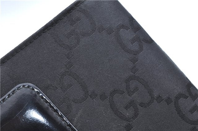 Authentic GUCCI Notebook Cover GG Nylon Leather Black J7003