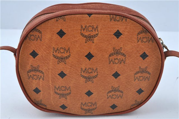 Authentic MCM Visetos Leather Vintage Shoulder Cross Body Bag Purse Brown J7006