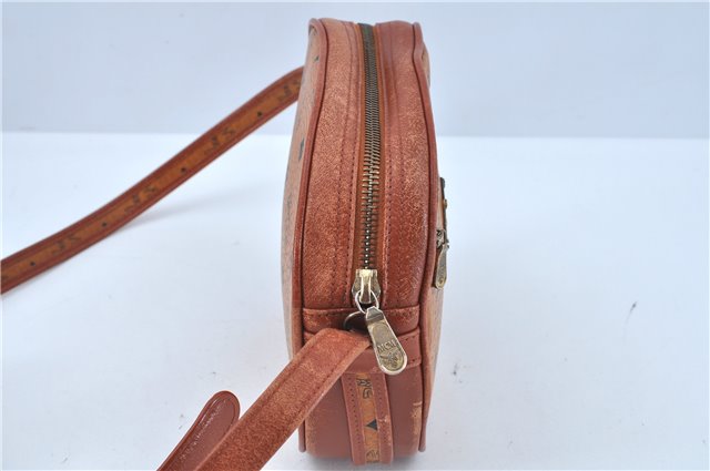 Authentic MCM Visetos Leather Vintage Shoulder Cross Body Bag Purse Brown J7006