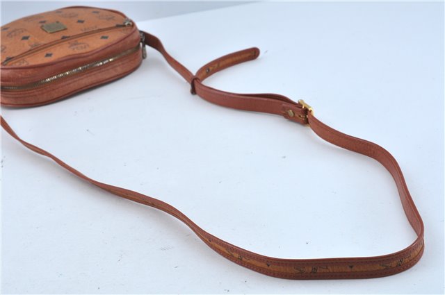 Authentic MCM Visetos Leather Vintage Shoulder Cross Body Bag Purse Brown J7006