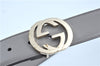 Authentic GUCCI Belt _Interlocking G Leather 546386 AP00G Gray J7008