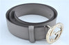 Authentic GUCCI Belt _Interlocking G Leather 546386 AP00G Gray J7008