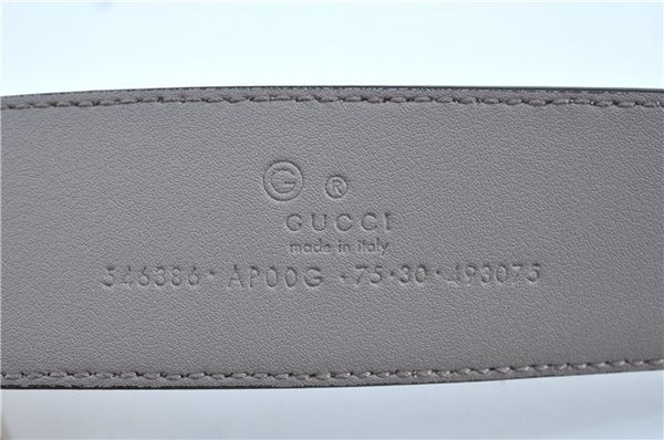 Authentic GUCCI Belt _Interlocking G Leather 546386 AP00G Gray J7008