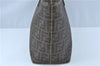 Authentic FENDI Zucca Shoulder Tote Bag PVC Leather Brown Black J7009