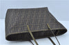 Authentic FENDI Zucca Shoulder Tote Bag PVC Leather Brown Black J7009