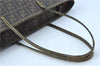 Authentic FENDI Zucca Shoulder Tote Bag PVC Leather Brown Black J7009