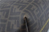 Authentic FENDI Zucca Shoulder Tote Bag PVC Leather Brown Black J7009