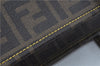 Authentic FENDI Zucca Shoulder Tote Bag PVC Leather Brown Black J7009
