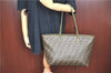 Authentic FENDI Zucca Shoulder Tote Bag PVC Leather Brown Black J7009