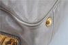 Authentic PRADA Leather Nappa 2Way Shoulder Hand Bag Light Gray J7014