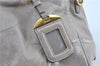 Authentic PRADA Leather Nappa 2Way Shoulder Hand Bag Light Gray J7014