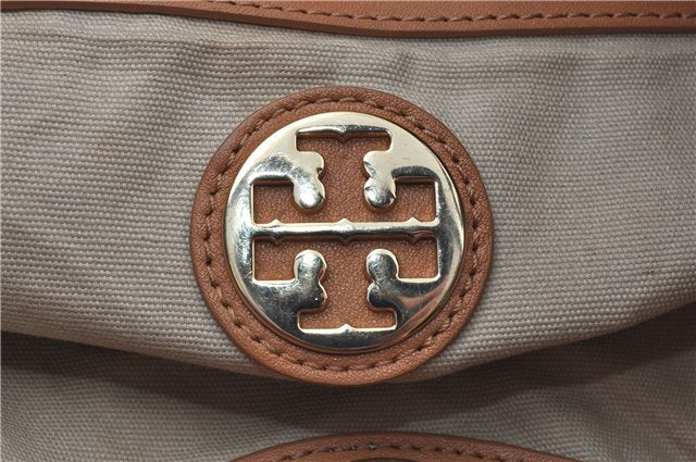 Authentic TORY BURCH Leather Shoulder Bag Bbeige J7015