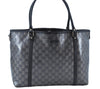 Authentic GUCCI GG Crystal Shoulder Tote Bag PVC Leather 197953 Black J7024
