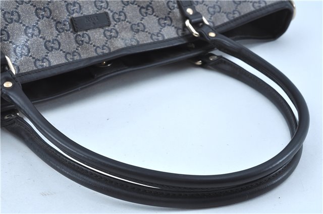 Authentic GUCCI GG Crystal Shoulder Tote Bag PVC Leather 197953 Black J7024