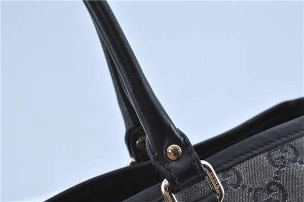 Authentic GUCCI GG Crystal Shoulder Tote Bag PVC Leather 197953 Black J7024