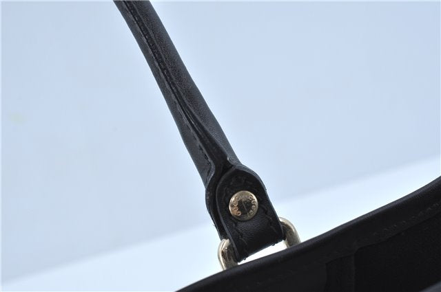 Authentic GUCCI GG Crystal Shoulder Tote Bag PVC Leather 197953 Black J7024