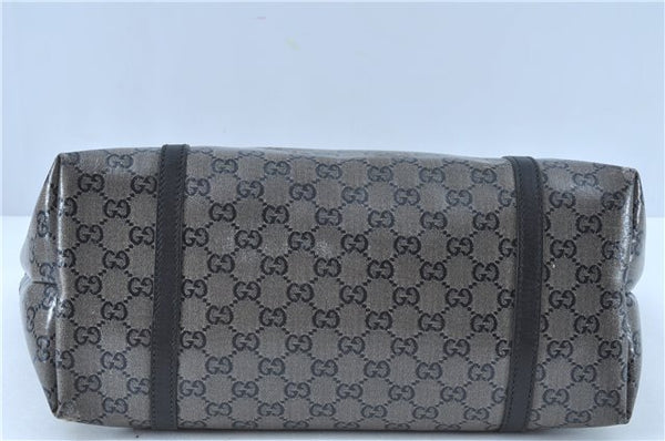 Authentic GUCCI GG Crystal Shoulder Tote Bag PVC Leather 197953 Black J7024