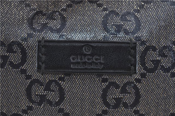 Authentic GUCCI GG Crystal Shoulder Tote Bag PVC Leather 197953 Black J7024