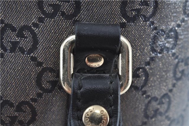 Authentic GUCCI GG Crystal Shoulder Tote Bag PVC Leather 197953 Black J7024