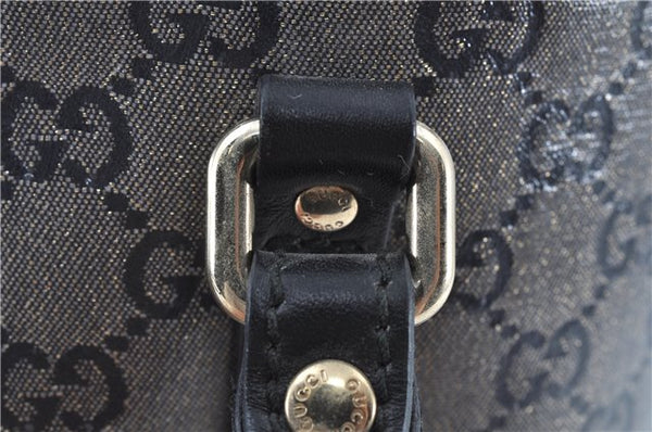 Authentic GUCCI GG Crystal Shoulder Tote Bag PVC Leather 197953 Black J7024