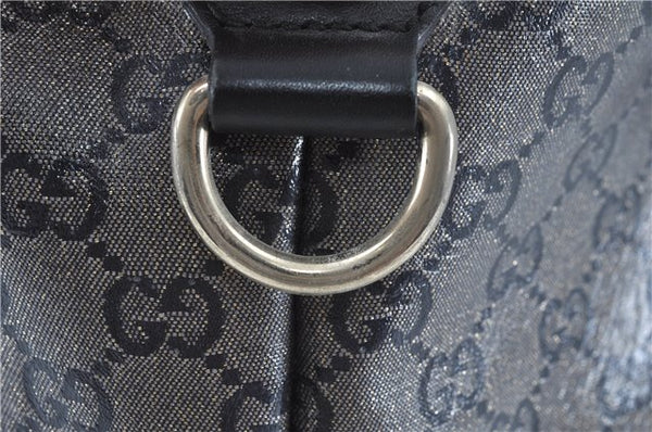 Authentic GUCCI GG Crystal Shoulder Tote Bag PVC Leather 197953 Black J7024