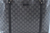 Authentic GUCCI GG Crystal Shoulder Tote Bag PVC Leather 197953 Black J7024