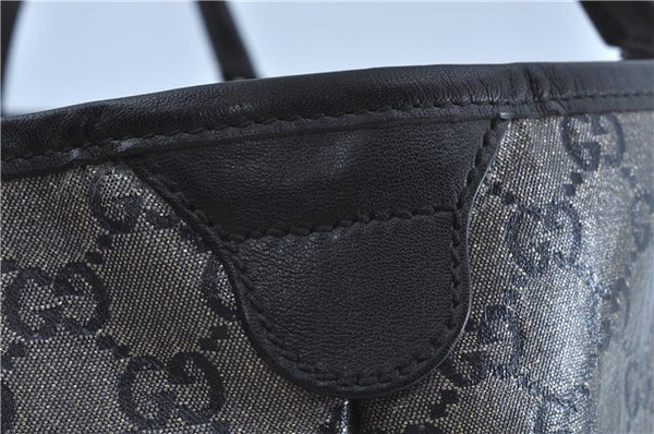 Authentic GUCCI GG Crystal Shoulder Tote Bag PVC Leather 197953 Black J7024