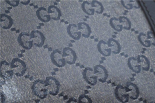 Authentic GUCCI GG Crystal Shoulder Tote Bag PVC Leather 197953 Black J7024