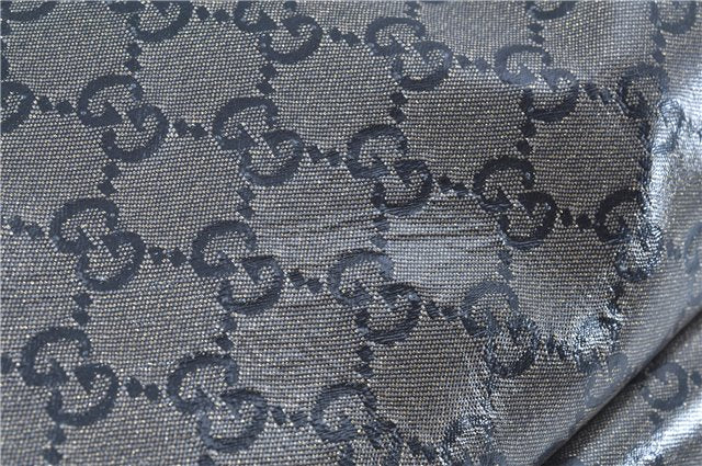 Authentic GUCCI GG Crystal Shoulder Tote Bag PVC Leather 197953 Black J7024