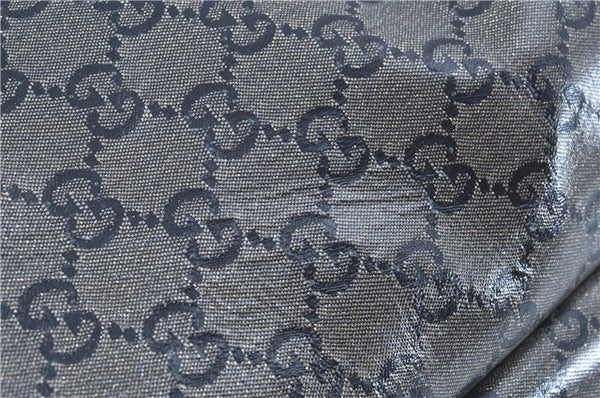 Authentic GUCCI GG Crystal Shoulder Tote Bag PVC Leather 197953 Black J7024