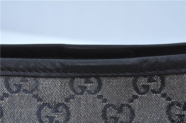 Authentic GUCCI GG Crystal Shoulder Tote Bag PVC Leather 197953 Black J7024