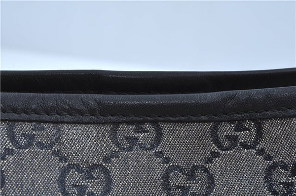 Authentic GUCCI GG Crystal Shoulder Tote Bag PVC Leather 197953 Black J7024