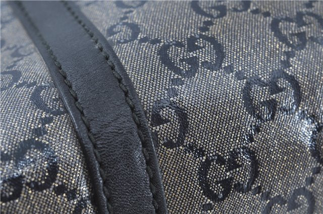 Authentic GUCCI GG Crystal Shoulder Tote Bag PVC Leather 197953 Black J7024