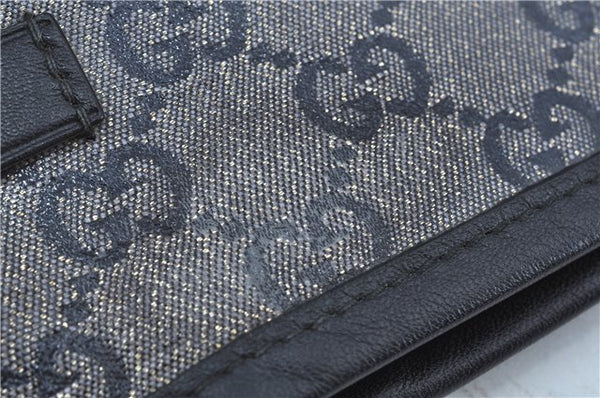 Authentic GUCCI GG Crystal Shoulder Tote Bag PVC Leather 197953 Black J7024