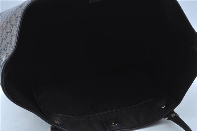 Authentic GUCCI GG Crystal Shoulder Tote Bag PVC Leather 197953 Black J7024