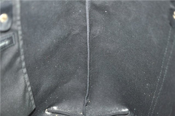 Authentic GUCCI GG Crystal Shoulder Tote Bag PVC Leather 197953 Black J7024