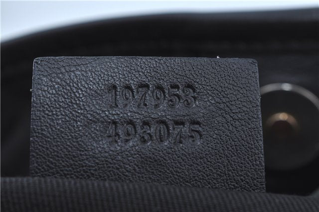 Authentic GUCCI GG Crystal Shoulder Tote Bag PVC Leather 197953 Black J7024