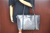 Authentic GUCCI GG Crystal Shoulder Tote Bag PVC Leather 197953 Black J7024