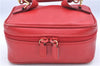 Authentic GUCCI Horsebit Vanity Hand Bag Purse Leather Red J7027