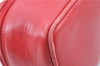 Authentic GUCCI Horsebit Vanity Hand Bag Purse Leather Red J7027