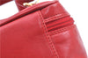 Authentic GUCCI Horsebit Vanity Hand Bag Purse Leather Red J7027