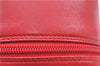 Authentic GUCCI Horsebit Vanity Hand Bag Purse Leather Red J7027