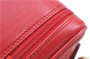 Authentic GUCCI Horsebit Vanity Hand Bag Purse Leather Red J7027