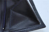 Authentic HERMES Bearn Soufflet Leather Long Wallet Purse Navy Blue J7029