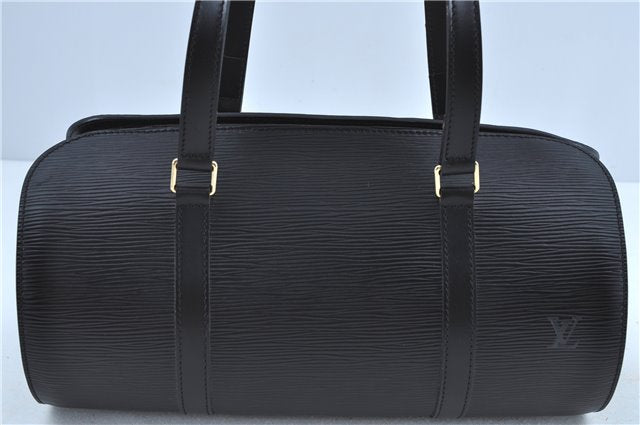 Authentic Louis Vuitton Epi Soufflot Black Hand Bag M52222 LV J7034